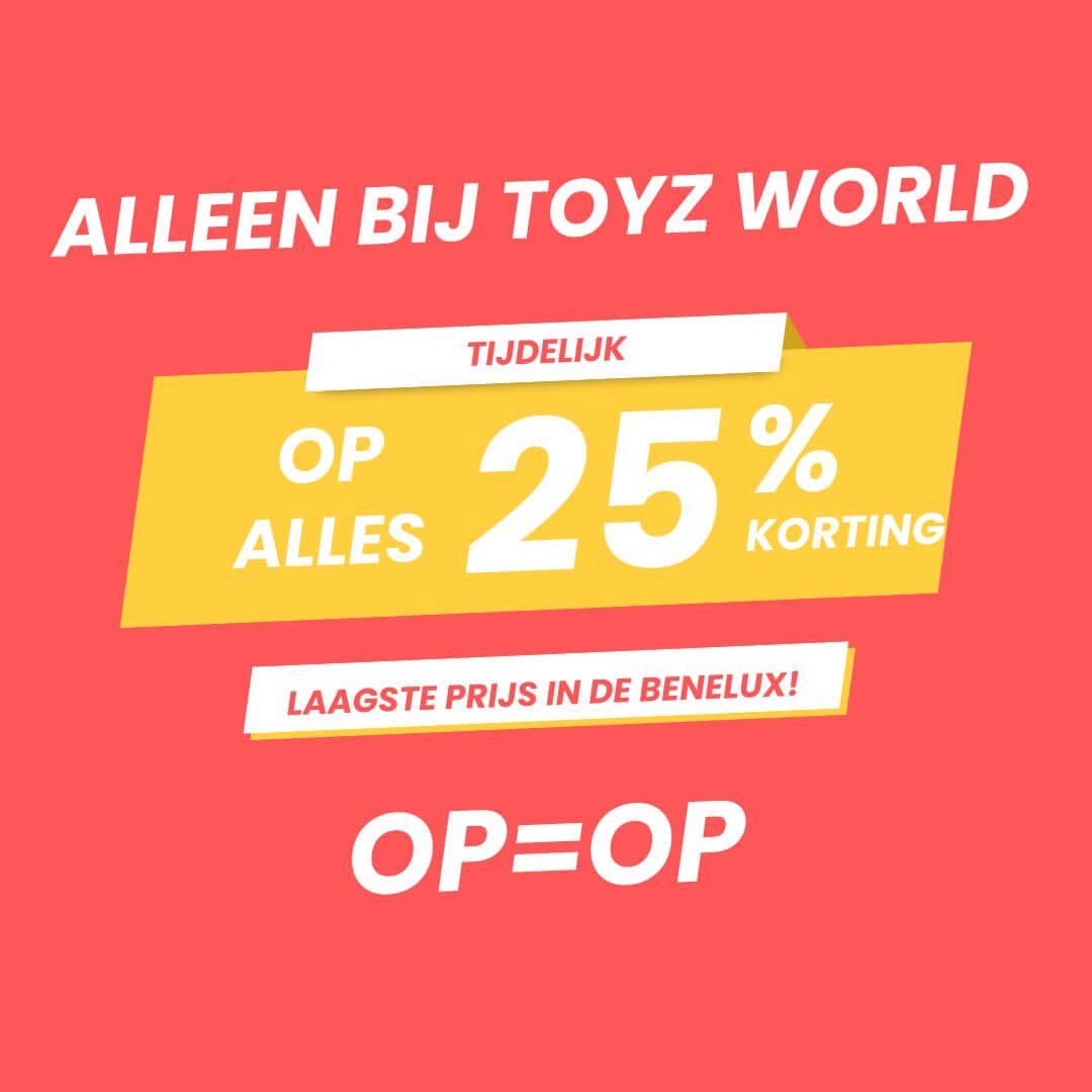 25% korting op speelgoed